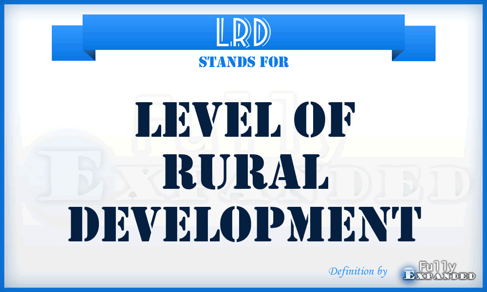 LRD - level of rural development