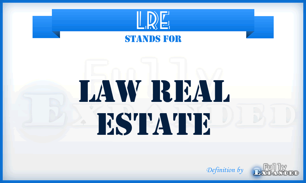 LRE - Law Real Estate