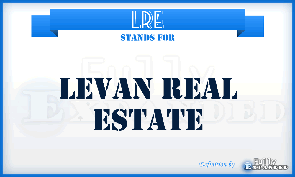 LRE - Levan Real Estate