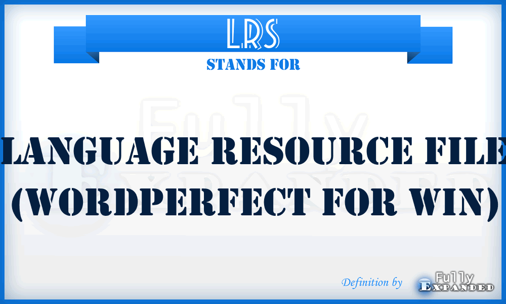 LRS - Language Resource File (WordPerfect for Win)