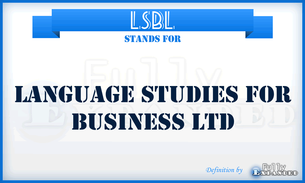 LSBL - Language Studies for Business Ltd