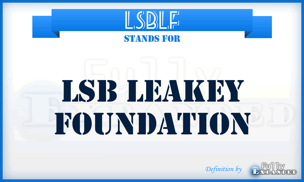 LSBLF - LSB Leakey Foundation