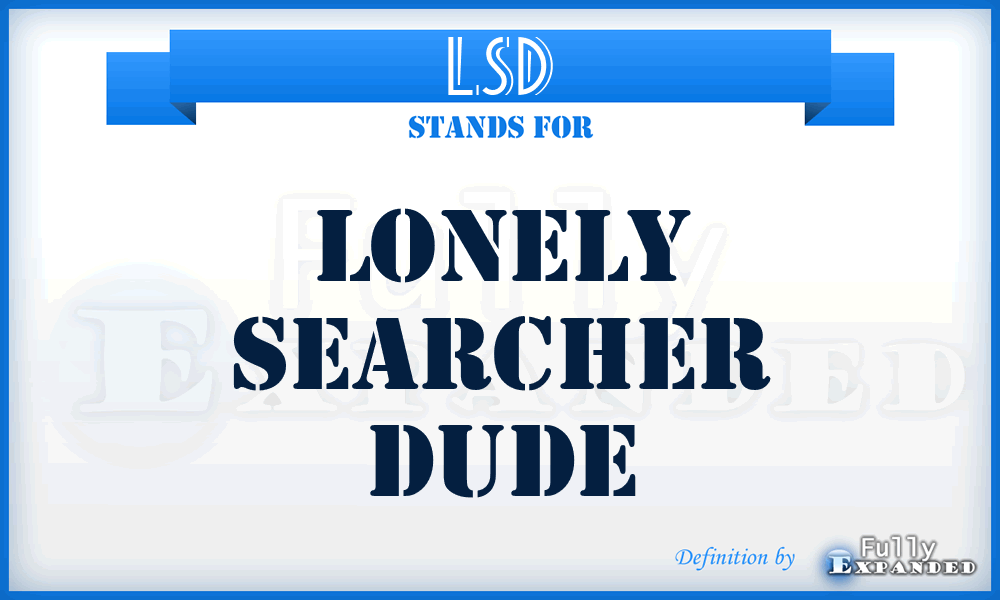 LSD - Lonely Searcher Dude