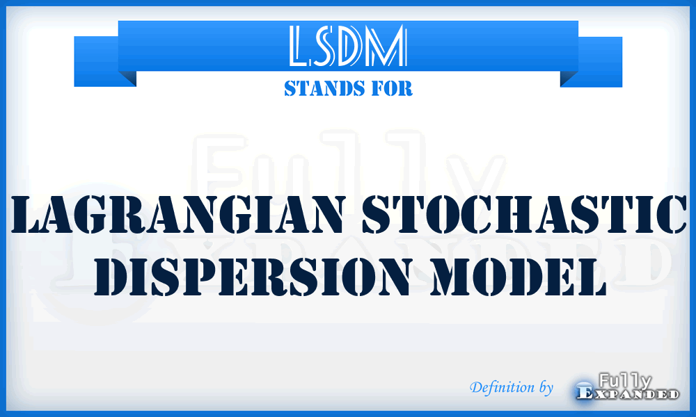 LSDM - Lagrangian stochastic dispersion model