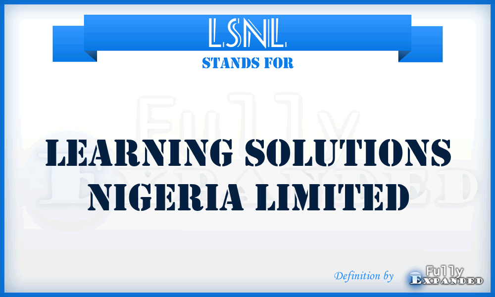 LSNL - Learning Solutions Nigeria Limited