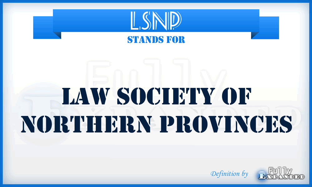 LSNP - Law Society of Northern Provinces
