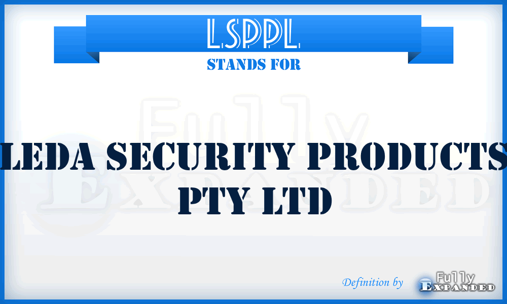 LSPPL - Leda Security Products Pty Ltd