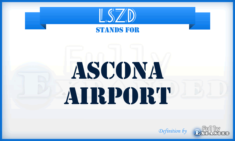 LSZD - Ascona airport
