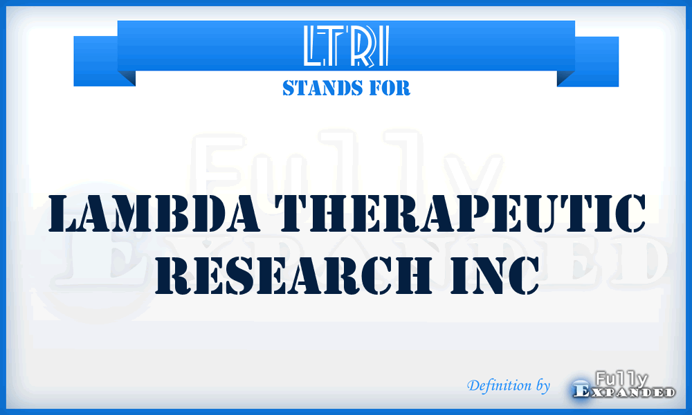 LTRI - Lambda Therapeutic Research Inc