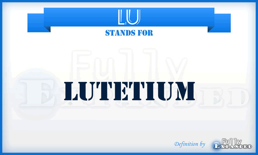 LU - Lutetium