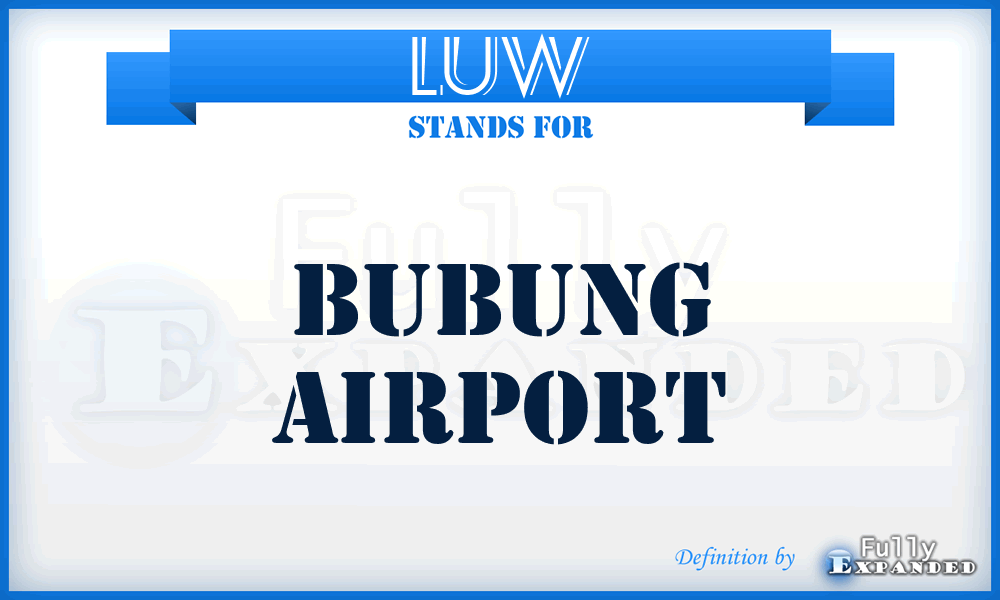 LUW - Bubung airport