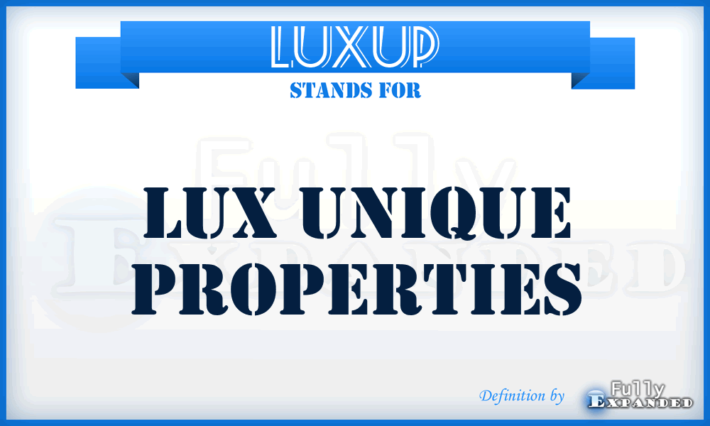LUXUP - LUX Unique Properties