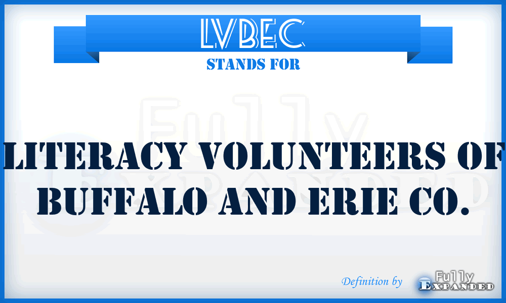 LVBEC - Literacy Volunteers of Buffalo and Erie Co.