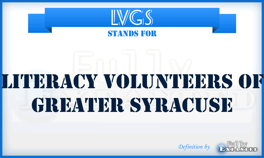 LVGS - Literacy Volunteers of Greater Syracuse