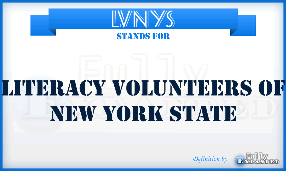 LVNYS - Literacy Volunteers of New York State