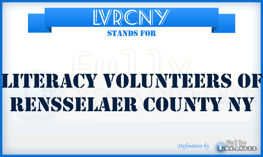LVRCNY - Literacy Volunteers of Rensselaer County NY