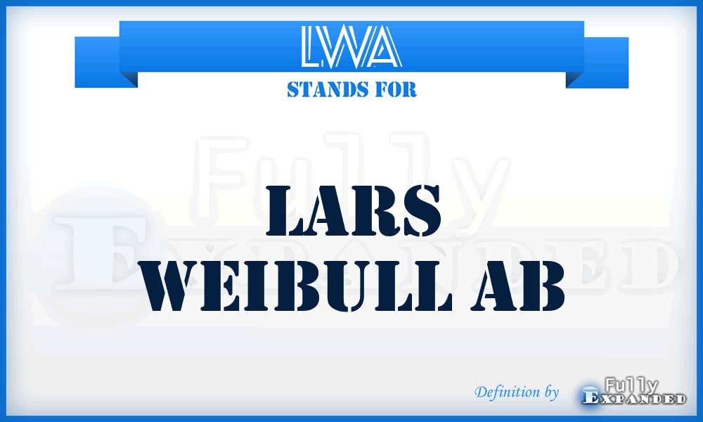 LWA - Lars Weibull Ab