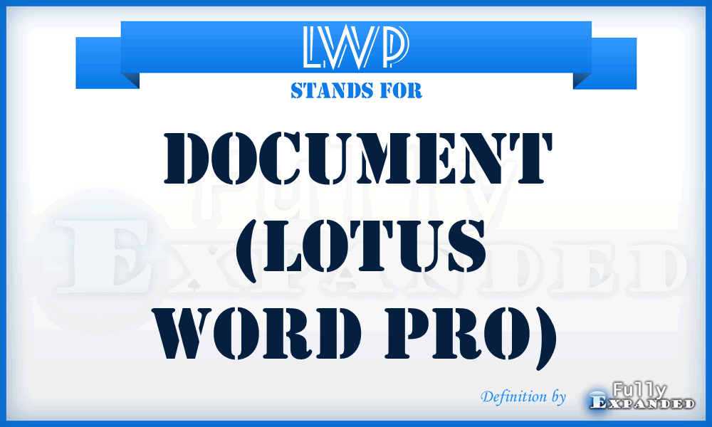 LWP - Document (Lotus Word Pro)