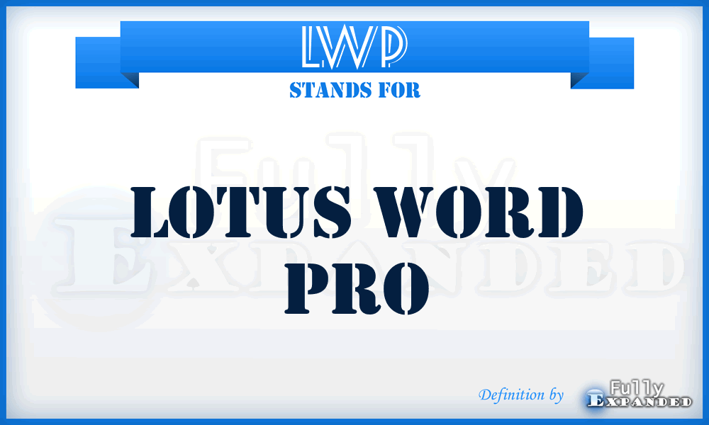 LWP - Lotus Word Pro