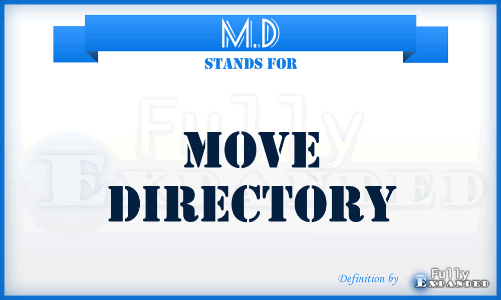 M.D - Move Directory
