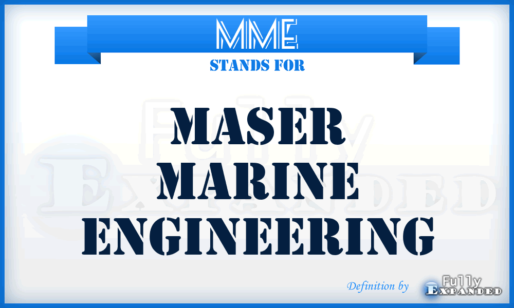 MME - Maser Marine Engineering