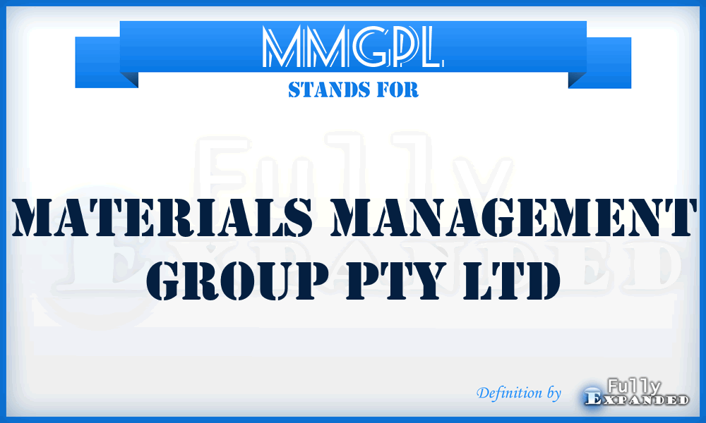 MMGPL - Materials Management Group Pty Ltd