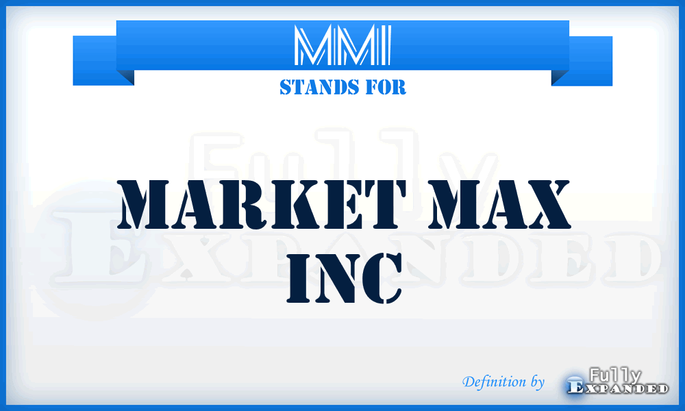 MMI - Market Max Inc