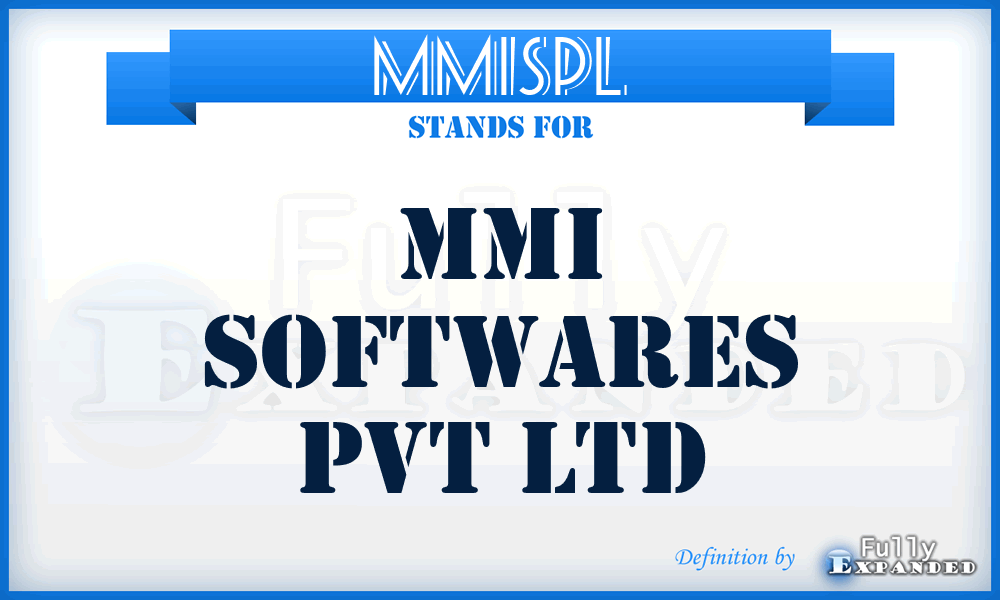 MMISPL - MMI Softwares Pvt Ltd