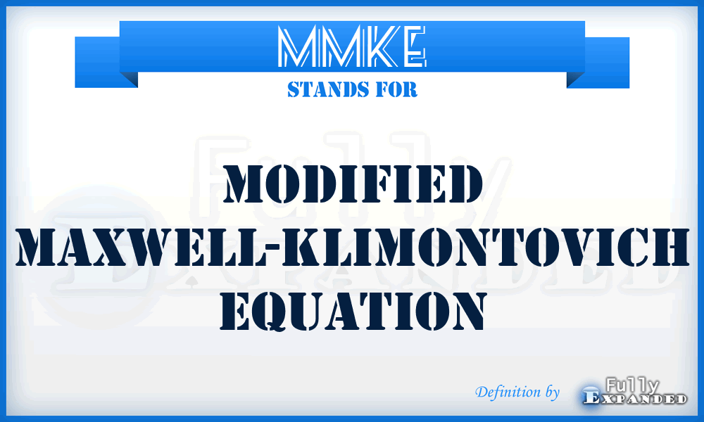 MMKE - Modified Maxwell-Klimontovich Equation