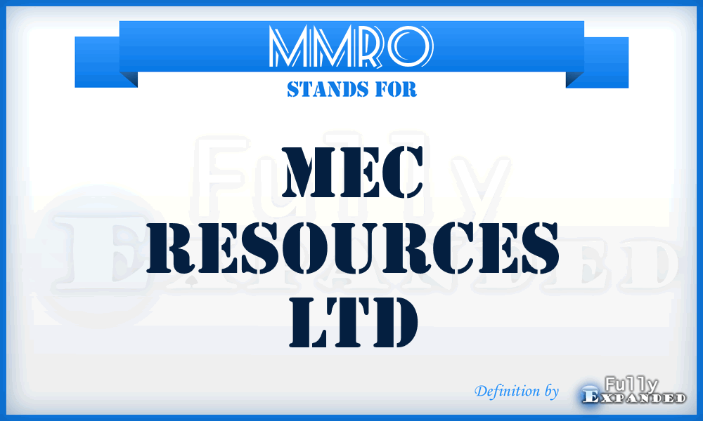 MMRO - Mec Resources Ltd