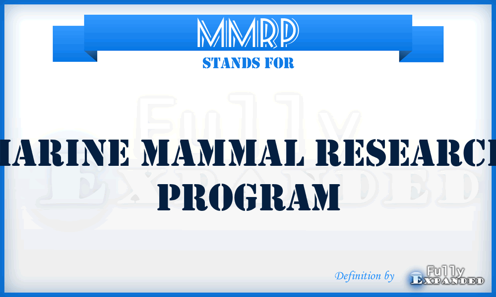 MMRP - Marine Mammal Research Program