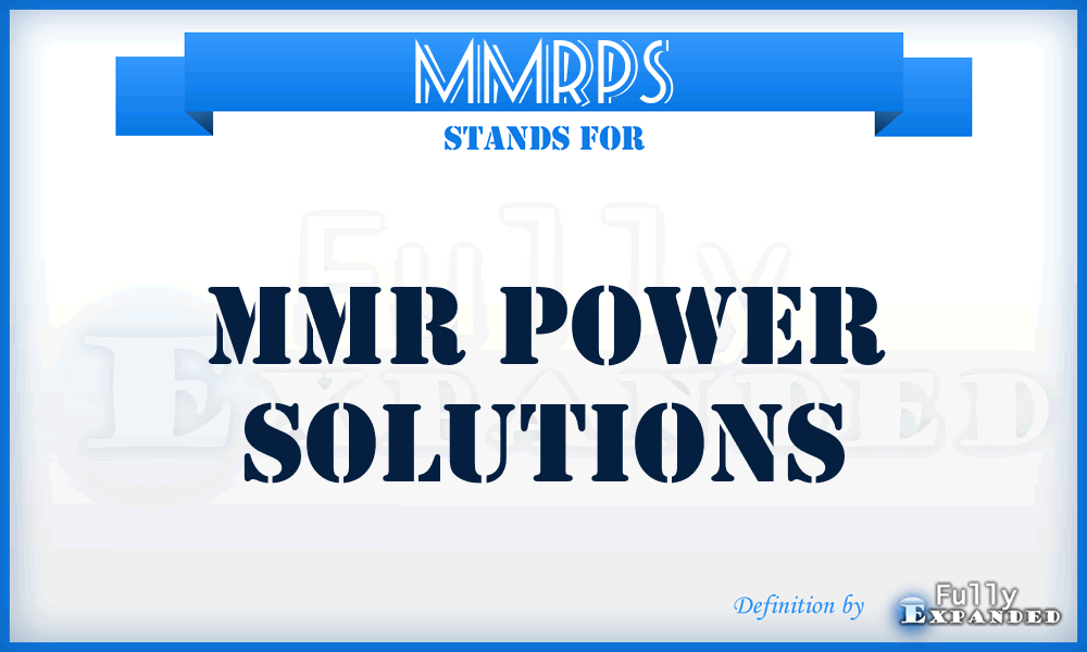 MMRPS - MMR Power Solutions