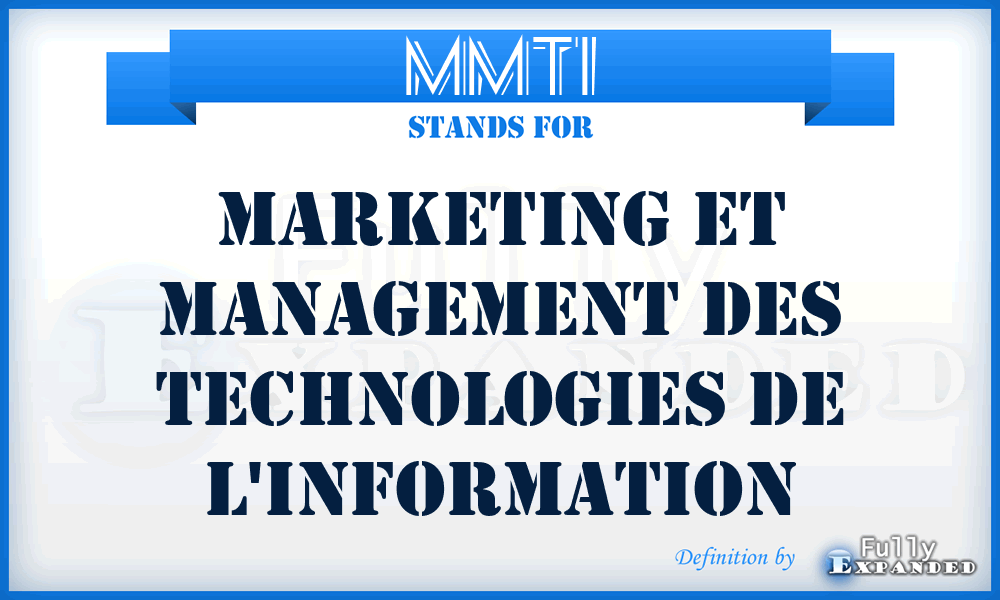 MMTI - Marketing et Management des Technologies de l'Information