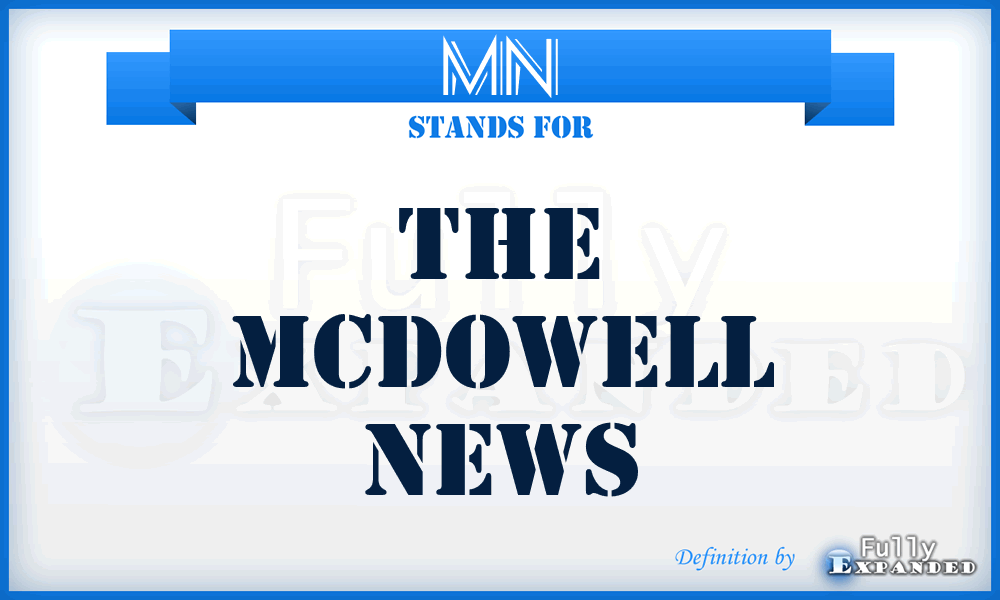 MN - The Mcdowell News