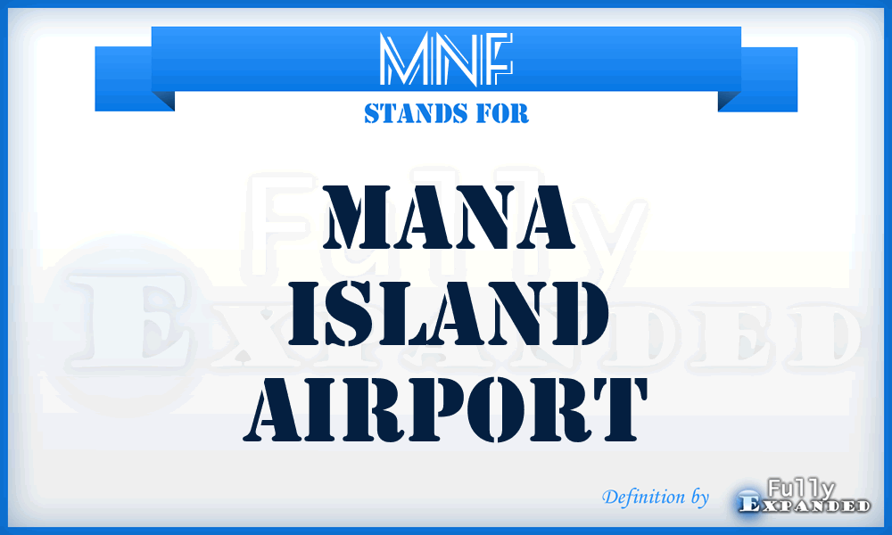 MNF - Mana Island airport