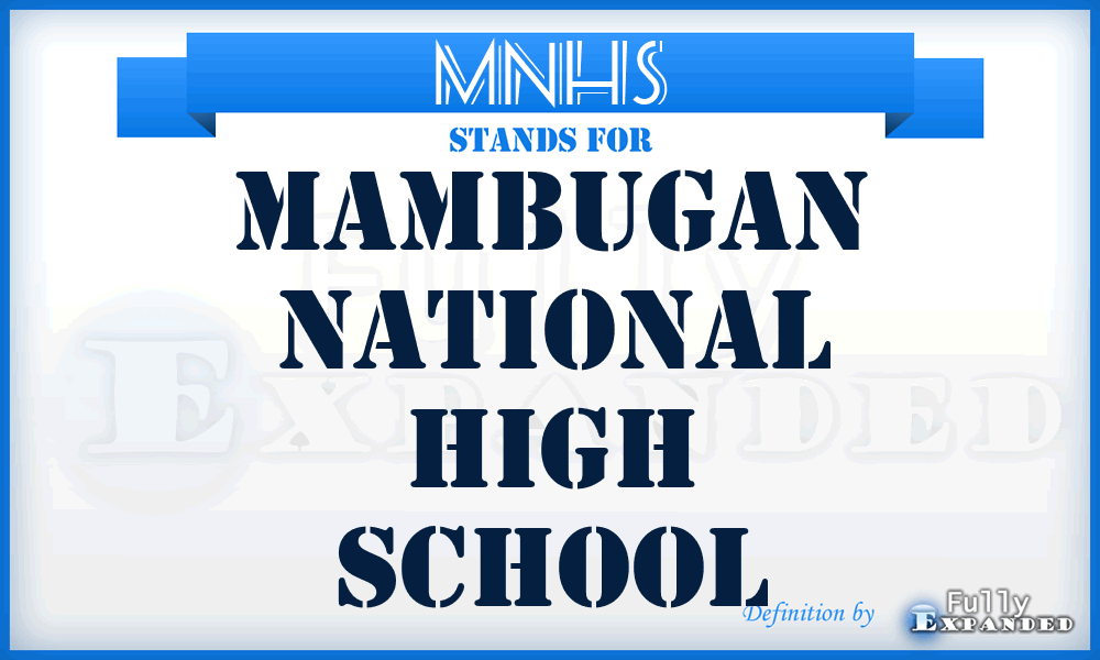 MNHS - Mambugan National High School