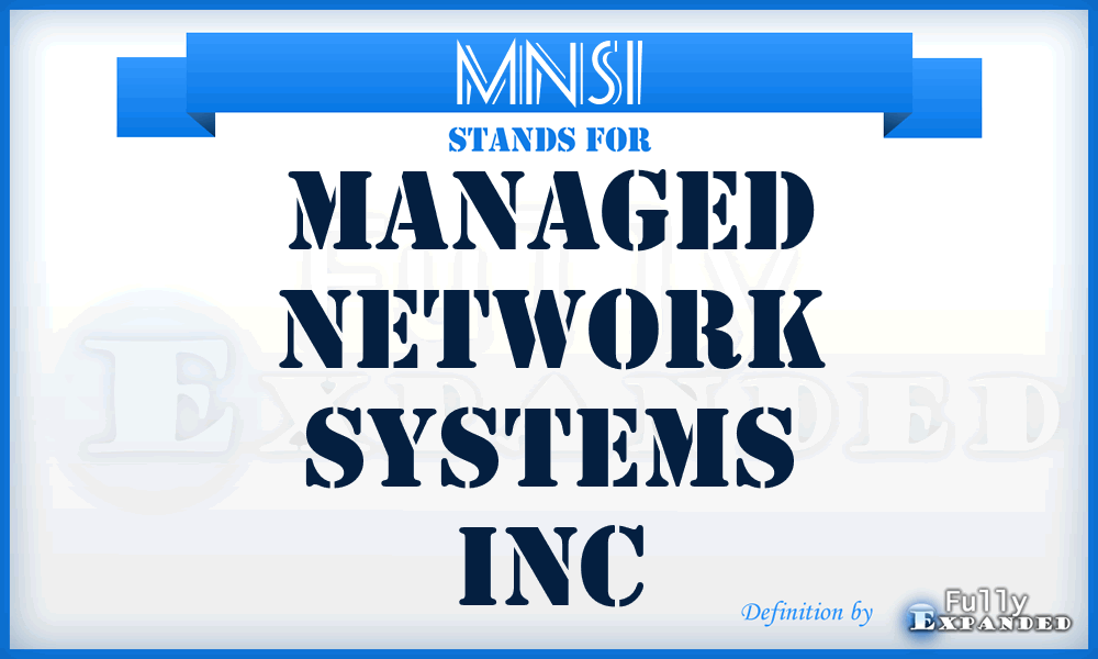 MNSI - Managed Network Systems Inc
