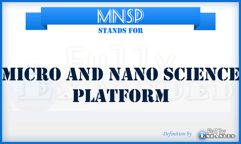 MNSP - Micro and Nano Science Platform