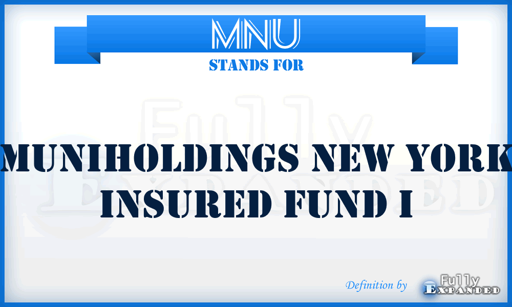 MNU - Muniholdings New York Insured Fund I