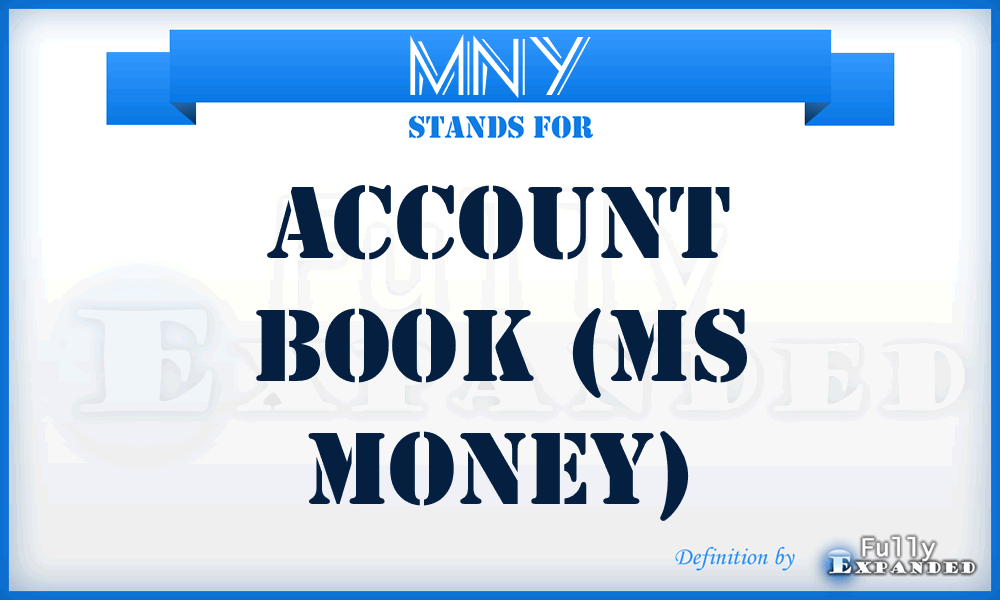 MNY - Account book (MS Money)