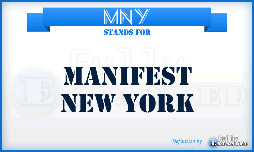 MNY - Manifest New York