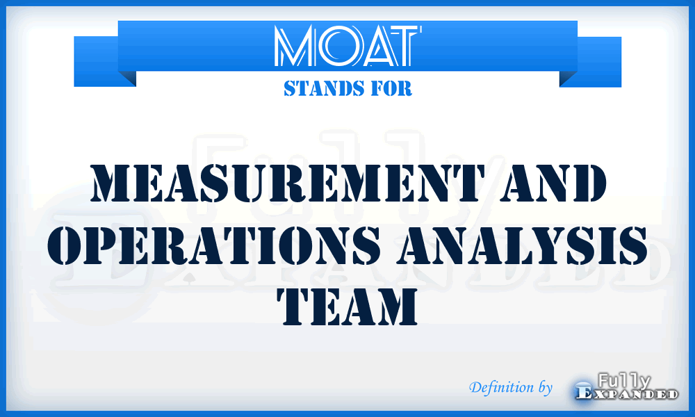 MOAT - Measurement and Operations Analysis Team