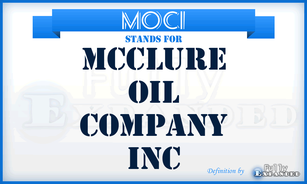MOCI - Mcclure Oil Company Inc