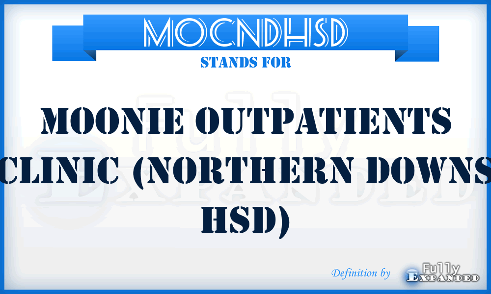 MOCNDHSD - Moonie Outpatients Clinic (Northern Downs HSD)