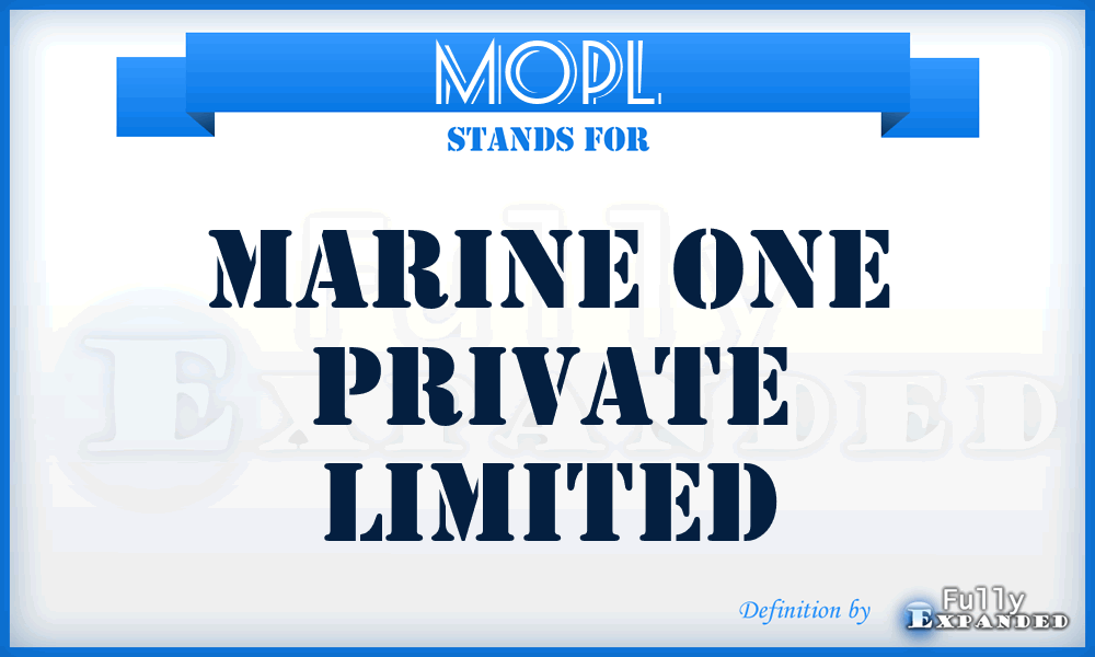 MOPL - Marine One Private Limited