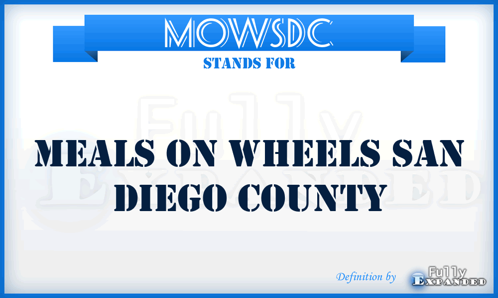 MOWSDC - Meals On Wheels San Diego County
