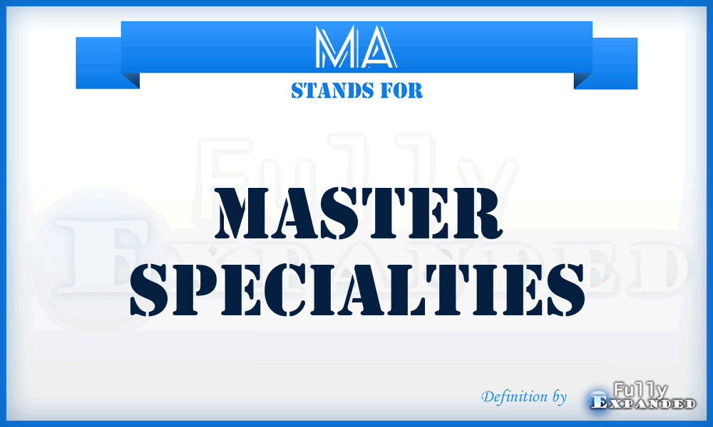 MA - Master Specialties