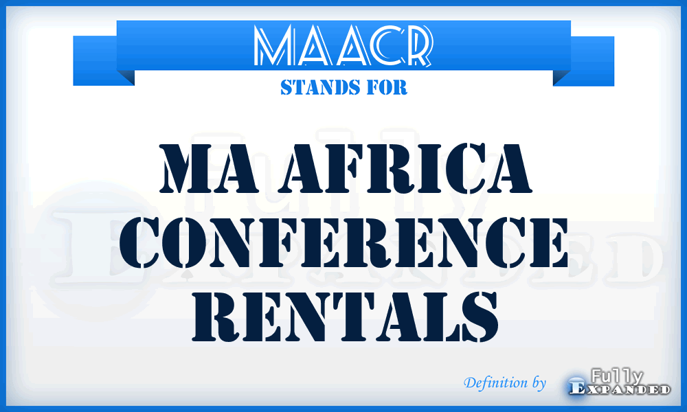 MAACR - MA Africa Conference Rentals