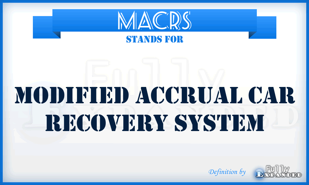 MACRS - Modified Accrual Car Recovery System
