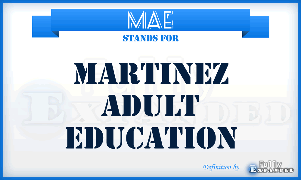 MAE - Martinez Adult Education